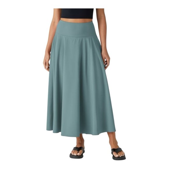 Halara Breezeful High Waisted Tie Pocket 2 In 1 Flowy XL Stine Blue MIDI Skirt - Picture 1 of 10